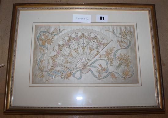 Hand embroidered Regency fan